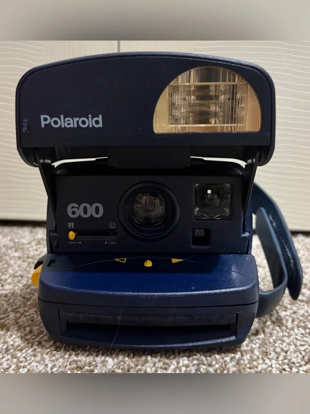 Vintage Polaroid One Step Express Navy Blue 600 Instant Film Camera